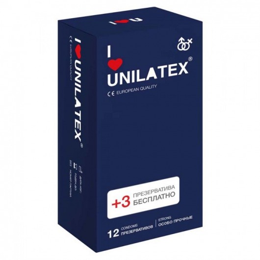 Ультрапрочные презервативы Unilatex Extra Strong - 12 шт. + 3 шт. в подарок - Unilatex - купить с доставкой в Черкесске