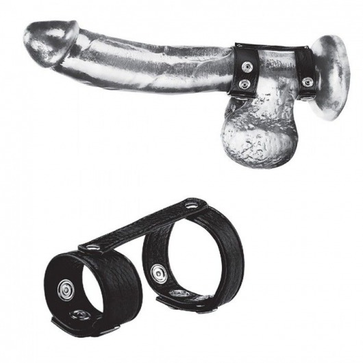 Утяжка на пенис с клёпками Duo Snap Cock And Ball Ring - BlueLine - купить с доставкой в Черкесске