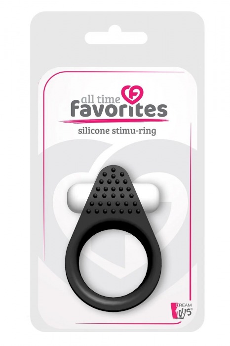 Чёрное эрекционное кольцо LIT-UP SILICONE STIMU RING 1 BLACK - Dream Toys - в Черкесске купить с доставкой