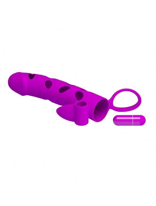 Насадка с закрытой головкой и виброэлементом для клиторального массажа - Baile - в Черкесске купить с доставкой