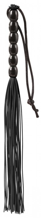 Чёрная мини-плеть из резины Rubber Mini Whip - 22 см. - Blush Novelties - купить с доставкой в Черкесске