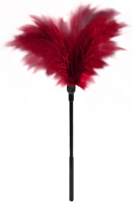 Пластиковая метелочка с красными пёрышками Small Feather Tickler - 32 см. - Blush Novelties - купить с доставкой в Черкесске
