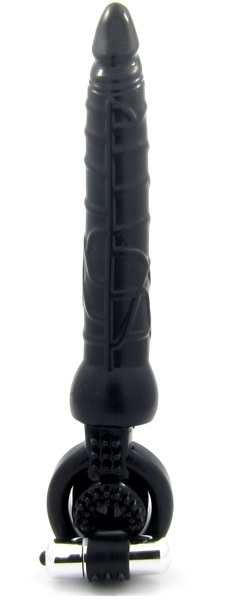 Черная вибронасадка с анальным стимулятором - ToyFa - в Черкесске купить с доставкой