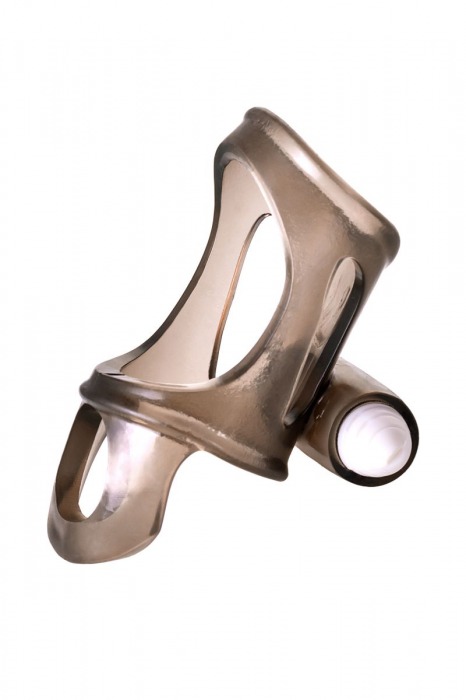 Дымчатая насадка на пенис Toyfa XLover с вибропулей - ToyFa - в Черкесске купить с доставкой