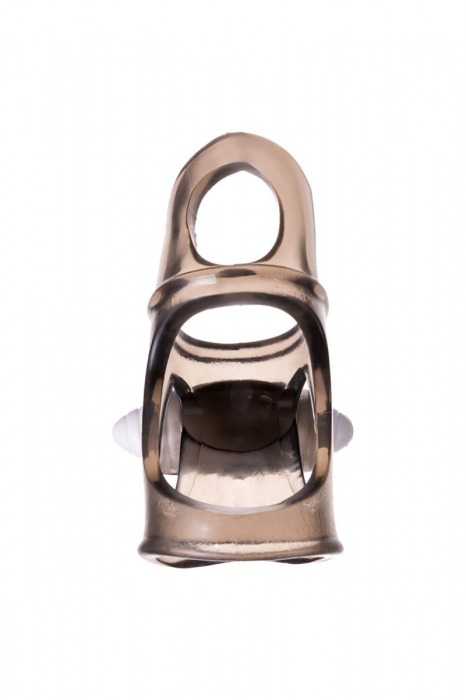 Дымчатая насадка на пенис Toyfa XLover с вибропулей - ToyFa - в Черкесске купить с доставкой