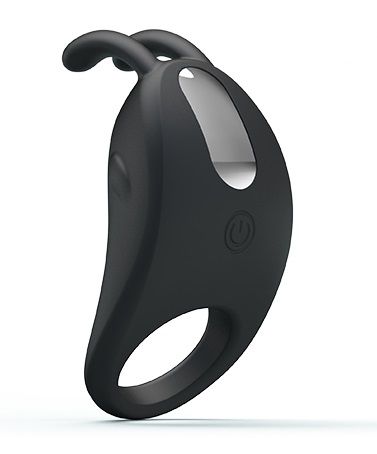 Чёрное эрекционное кольцо с вибрацией Rabbit Vibrator - Baile - в Черкесске купить с доставкой