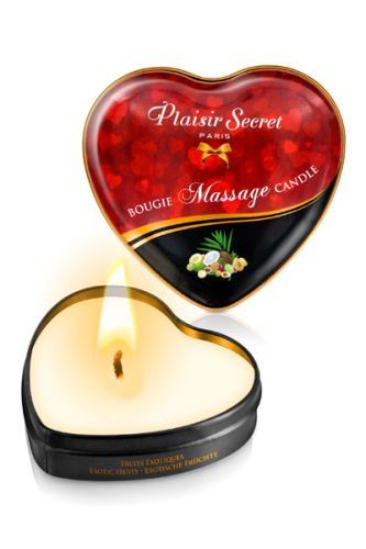 Массажная свеча с ароматом экзотических фруктов Bougie Massage Candle - 35 мл. - Plaisir Secret - купить с доставкой в Черкесске