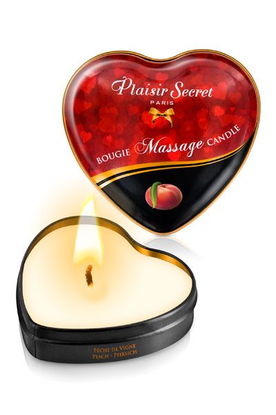 Массажная свеча с ароматом персика Bougie Massage Candle - 35 мл. - Plaisir Secret - купить с доставкой в Черкесске