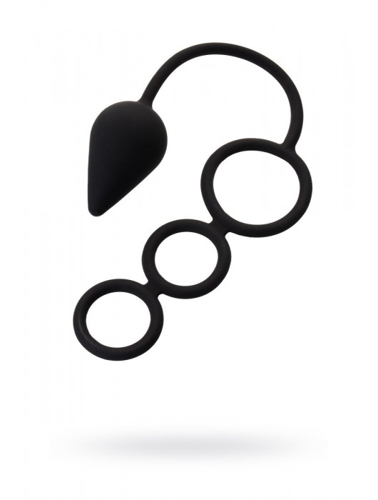 Тройное эрекционное кольцо с анальным хвостом Drop M-size - Erotist Adult Toys - в Черкесске купить с доставкой