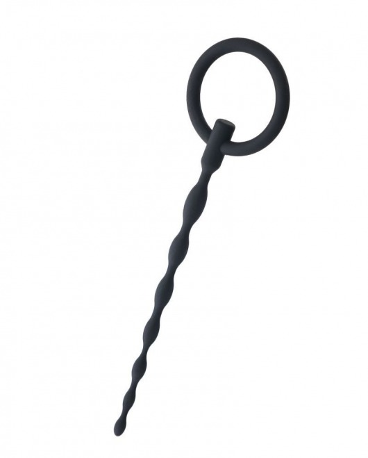 Чёрный уретральный плаг с кольцом - ToyFa - купить с доставкой в Черкесске