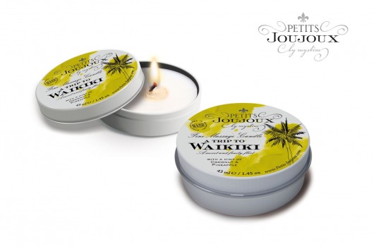 Массажная свеча Petits Joujoux Waikiki Beach с ароматом кокоса и ананаса - 33 гр. - MyStim - купить с доставкой в Черкесске