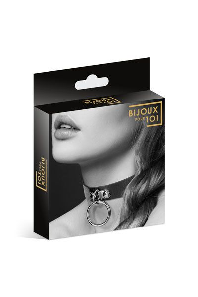 Узенький ошейник из полиуретана с кольцом - Bijoux Pour Toi - купить с доставкой в Черкесске