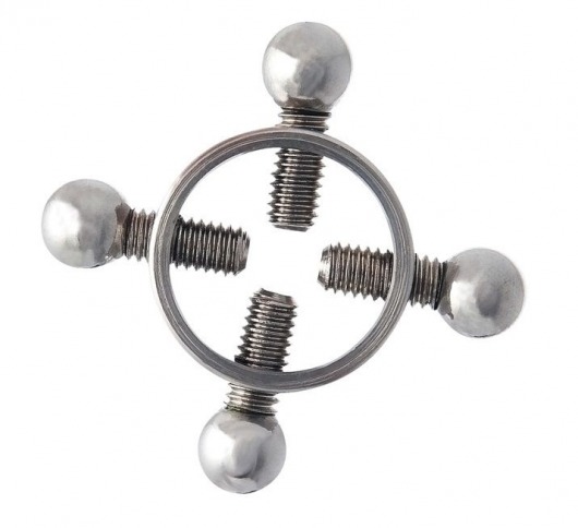 Серебристые зажимы для сосков на винтах - ToyFa - купить с доставкой в Черкесске