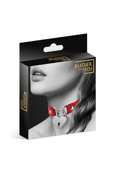 Красный чокер с замком в форме сердца - Bijoux Pour Toi - купить с доставкой в Черкесске