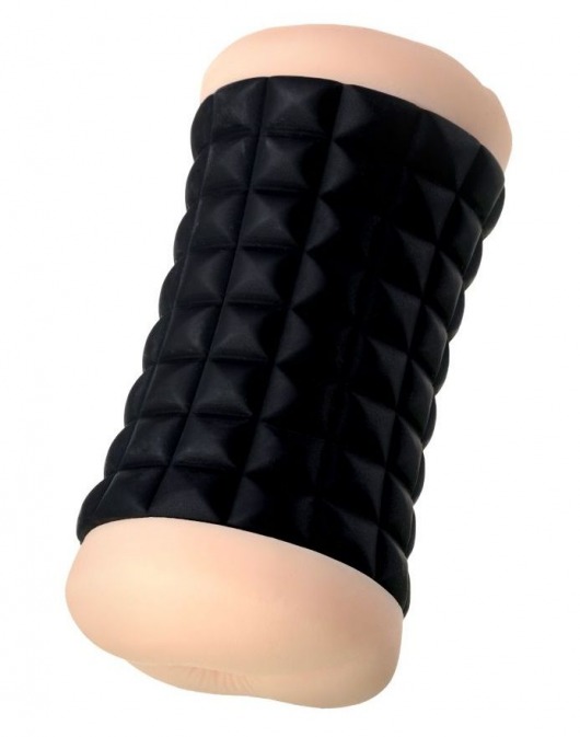 Двухсторонний мастурбатор JOS JANICE в черном цилиндре - JOS - в Черкесске купить с доставкой