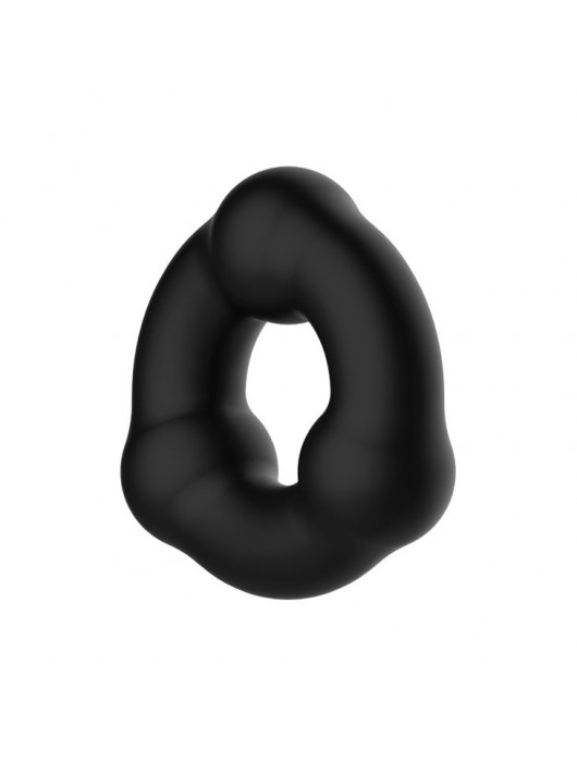 Черное эрекционное кольцо с 3 шариками - Baile - в Черкесске купить с доставкой