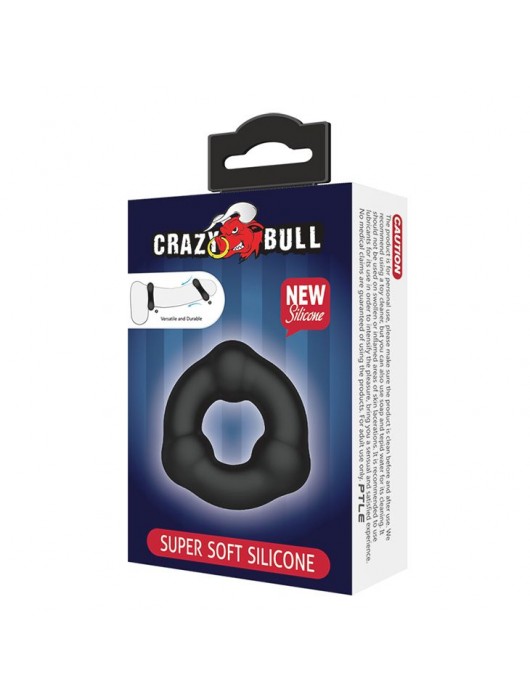 Черное эрекционное кольцо с 3 шариками - Baile - в Черкесске купить с доставкой