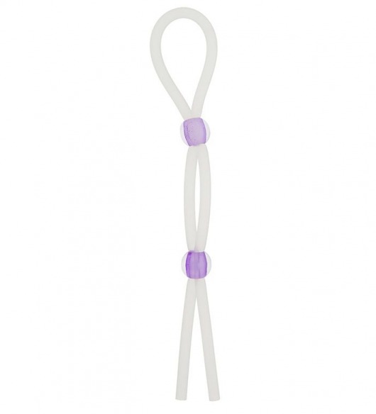 Прозрачное эрекционное кольцо-лассо SILICONE LASSO COCK RING DUAL BEADS - NMC - в Черкесске купить с доставкой