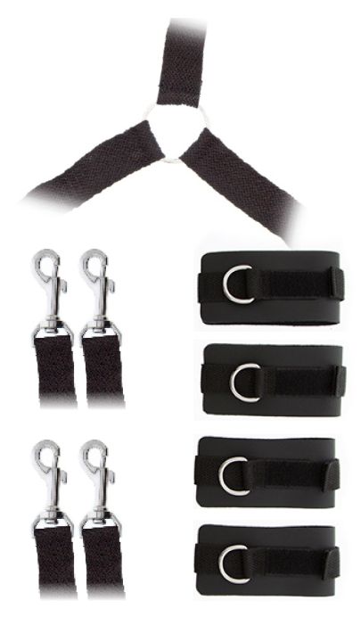 Комплект наручников и поножей LUXURIOUS BED RESTRAINT CUFF SET - Blush Novelties - купить с доставкой в Черкесске