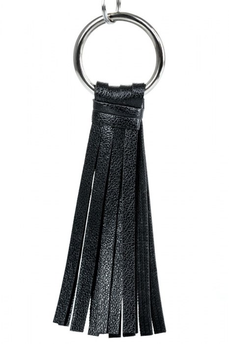 Черно-серебристые зажимы для сосков Theatre с кисточками - ToyFa - купить с доставкой в Черкесске