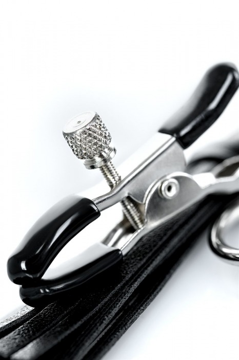 Черно-серебристые зажимы для сосков Theatre с кисточками - ToyFa - купить с доставкой в Черкесске