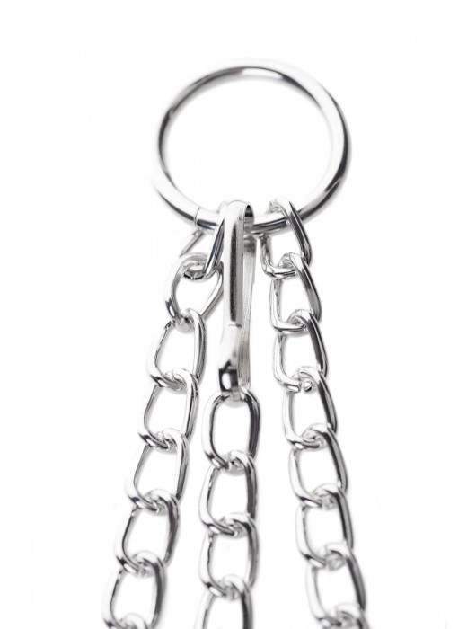 Серебристо-чёрные зажимы для сосков с кольцом для пениса TOYFA Metal - ToyFa - купить с доставкой в Черкесске