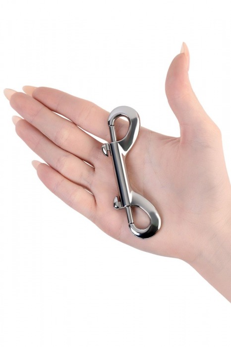 Серебристый двухсторонний карабин TOYFA Metal - ToyFa - купить с доставкой в Черкесске