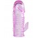 Розовая  гелевая насадка с клиторальным отростком - 13,5 см. - Toyfa Basic - в Черкесске купить с доставкой